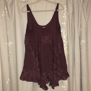 FREE PEOPLE Maroon Lace Slip